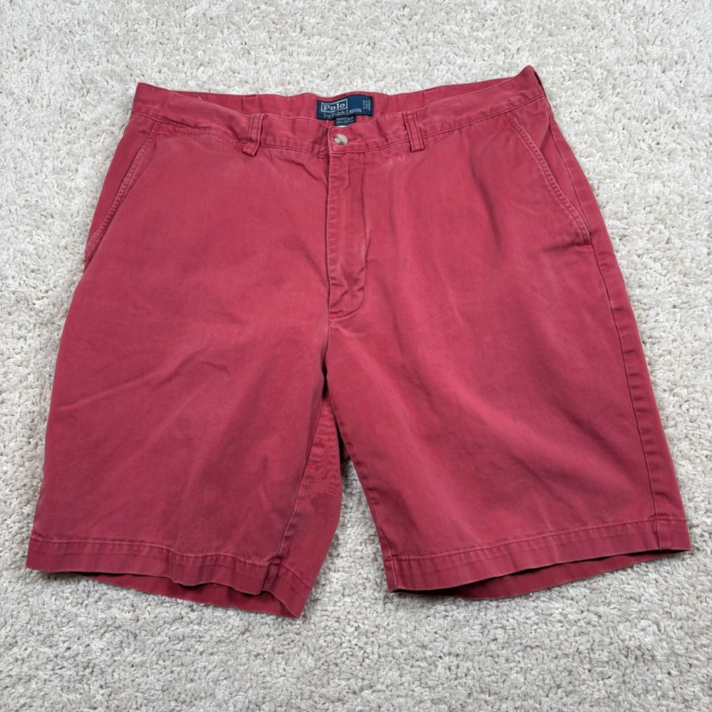 Polo Ralph Lauren Prospect Short Red Cotton Men's‎ Chino Shorts Size 36